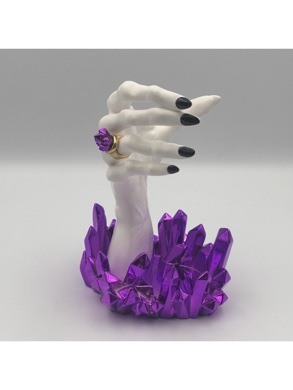 Bath & Body Works White Witch Hand Purple Ring Gems Fine Fragrance Mist Holder